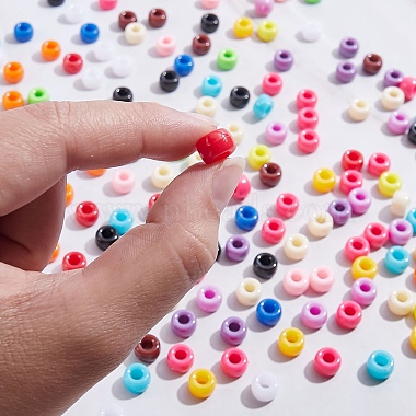 121.5g perles européennes acryliques opaques 15 couleurs(SACR-SZ0001-09)-7
