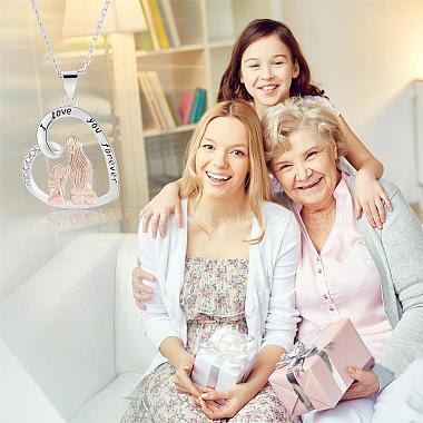 ожерелье с подвеской в виде сердца мать и дочь сидят рядом ожерелье милое ожерелье с полым сердцем подвески ювелирные изделия подарки для женщин день матери рождество день рождения годовщина(JN1099A)-6