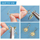 12Pcs 3 Style Brass Stud Earring Findings with Loop(DIY-BBC0001-03)-4