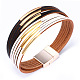 Genuine Cowhide Leather Cord Multi-strand Bracelets(BJEW-F352-10GP-02)-1