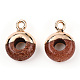 Synthetic Goldstone Flat Round/Donut Charms(G-I347-02)-2