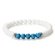 Simple Fashion Natural White Jade & Synthetic Turquoise Beaded Stretch Bracelets for Women(KD8303-5)-1