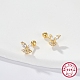 925 Sterling Silver Micro Pave Cubic Zirconia Stud Earrings for Women(EJEW-F317-05G)-3