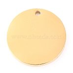 304 Stainless Steel Pendants, Laser Cut, Stamping Blank Tag, Flat Ronud, Golden, 18x1.7mm, Hole: 1.5mm(STAS-O142-72G)