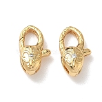 Oval Brass Micro Pave Cubic Zirconia Lobster Claw Clasps, Nickel Free, Real 18K Gold Plated, 12x7x4.5mm, Hole: 2x1.5mm(KK-Z136-22G-03)