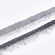 Velvet Organza Ribbon, Slate Gray, 5/8 inch(15mm), about 20yards/roll(18.29m/roll)(SRIB-T006-038)