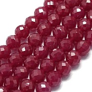 Lab Grown Red Corundum Beads Strands, Faceted, Round, 6mm, Hole: 0.8mm, about 65pcs/strand, 15.16 inch(38.5cm)(G-G106-C13-05-1)