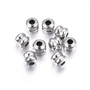 304 Stainless Steel Beads, Column, Stainless Steel Color, 5x5mm, Hole: 2mm(STAS-F174-33P)