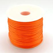 Nylon Thread, Rattail Satin Cord, Dark Orange, 1.5mm, about 100yards/roll(300 feet/roll)(NWIR-R025-1.5mm-172)