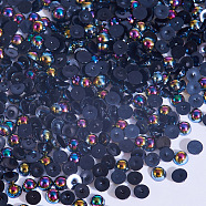 ABS Plastic Imitation Pearl Cabochons, Nail Art Decoration Accessories, Half Round, Black, 4x2mm, about 10000pcs/bag(MRMJ-T020-4mm-12)