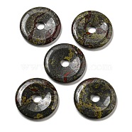 Natural Dragon Blood Pendants, Donut/Pi Disc Charms, 50x6.5~7.5mm, Hole: 10mm(G-P532-01A-17)