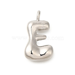 Rack Plating Brass Pendants, Cadmium Free & Lead Free, Letter A~Z Charms, Letter E, 23x13x5.5mm, Hole: 3mm(KK-I722-01P-E)