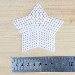 Star-shaped Plastic Mesh Canvas Sheet, for DIY Knitting Bag Crochet Projects Accessories, White, 90mm(PURS-PW0001-607-05A)