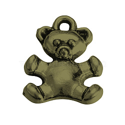 Tibetan Style Alloy Pendants, Bear, Cadmium Free & Nickel Free & Lead Free, Antique Bronze, 16x13x3mm, Hole: 2mm(X-TIBE-T003-023AB-FF)