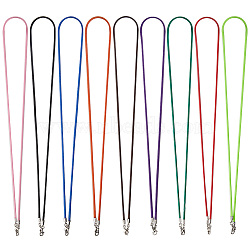 9Pcs 9 Colors Cotton Wax Cord Mask Strap Extender, Face Mask Lanyard Strap, with Iron Clasp, Mixed Color, 640x2.5mm, 1pc/color(AJEW-GF0007-11)