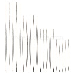 Stainless Steel Big Eye Beading Needles, Stainless Steel Color, 57~125x0.3mm, 8pcs/set(TOOL-CD0001-01P)