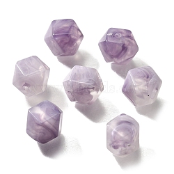 Acrylic Beads, Imitation Gemstone Beads, Polygon, Faceted, Medium Purple, 10x10x10mm, Hole: 1.5mm, about 570pcs/500g(OACR-A036-01H)