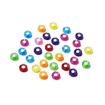 Opaque Acrylic Beads, Flower, Mixed Color, 9.5x10x3.5mm, Hole: 2mm
