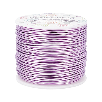 Round Aluminum Wire, Medium Purple, 15 Gauge, 1.5mm, about 223.09 Feet(68m)/roll