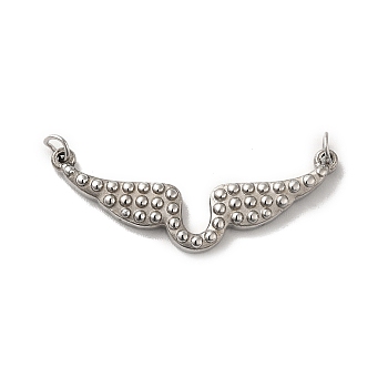304 Stainless Steel Connector Charms, Angel Wing Links, with Jump Rings, Stainless Steel Color, 15x35x3mm, Hole: 3mm