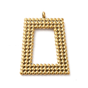 Ion Plating(IP) 304 Stainless Steel Pendants, Trapezoid Charm, Golden, 27x20x1.5mm, Hole: 1.8mm