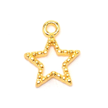 Star Alloy Small Handmade Pendant, Epoxy Frame Charms, Golden, 14x12x2mm, Hole: 1.5mm