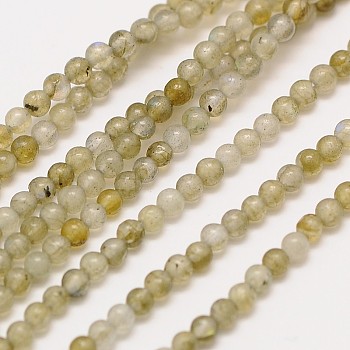 Natural Labradorite Round Bead Strands, 3mm, Hole: 0.8mm, about 126pcs/strand, 16 inch