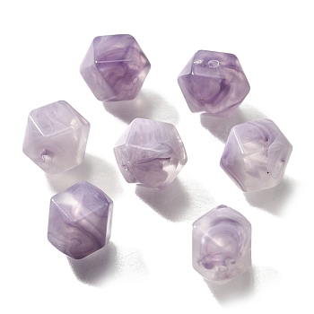 Acrylic Beads, Imitation Gemstone Beads, Polygon, Faceted, Medium Purple, 10x10x10mm, Hole: 1.5mm, about 570pcs/500g