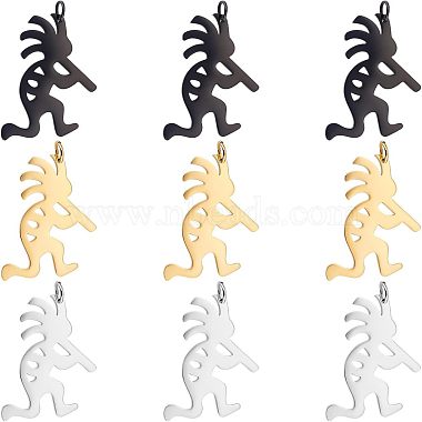 Mixed Color Human 304 Stainless Steel Pendants