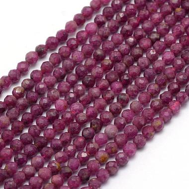 3mm Round Ruby Beads