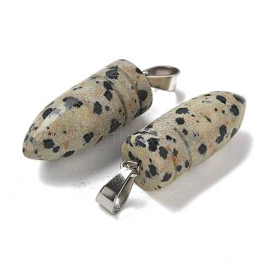 Natural Dalmatian Jasper Pointed Pendants(G-B127-18P-07)-2