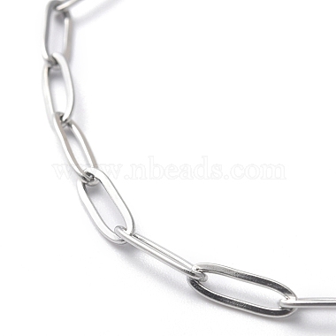 304 bracelets chaîne en acier inoxydable avec trombone(BJEW-O186-02P)-3