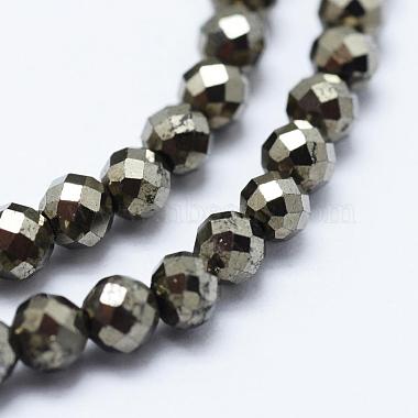 Chapelets de perles de pyrite naturelle (G-J369-19-3mm)-3