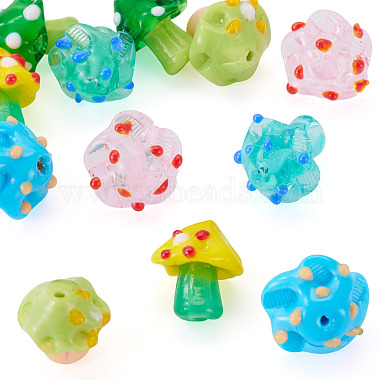 12Pcs 6 Colors Handmade Bumpy Lampwork Beads(LAMP-TA0002-55)-2