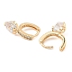 Brass with Cubic Zirconia Dangle Hoop Earrings(EJEW-G362-06KCG)-2