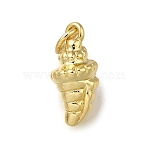 Brass Pendants, Sea Snail Charms, Long-Lasting Plated, Rack Plating, Lead Free & Cadmium Free, with Jump Ring, Real 18K Gold Plated, 14x6.5mm, Hole: 3.5mm(ZIRC-I070-089G)
