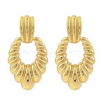 Ion Plating(IP) 304 Stainless Steel Stud Earrings for Women, Real 14K Gold Plated, 53x28.5mm(EJEW-N054-24G)