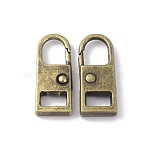 Zinc Alloy Zipper Puller, Garment Accessories, Arch, Antique Bronze, 2.6x1.1x0.4cm, Hole: 9x7mm & 4x6.5mm(FIND-WH0002-24A-AB)