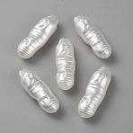 Acrylic Imitation Pearl Beads, Nugget, White, 23x8x7mm, Hole: 1.2mm(OACR-WH0037-10)