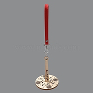 Portable Wooden Yarn Holder, including Imitation Leather Strap, Iron Ring, Flower, 10x36cm(TOOL-WH0053-35C)