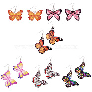 Pandahall Butterfly Earring Making Kit, Including Imitation Leather Big Pendants, Brass Earring Hooks & Jump Rings, Mixed Color, 52Pcs/set(FIND-TA0002-67)