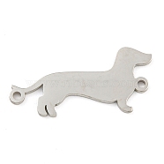 Non-Tarnish 304 Stainless Steel Connector Charms, Laser Cut, Dog Links, Stainless Steel Color, 11x22x1mm, Hole: 1.2mm(STAS-Z076-22P)