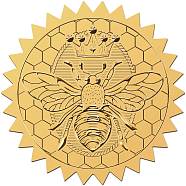 34 Sheets Self Adhesive Gold Foil Embossed Stickers, Round Dot Medal Decorative Decals for Envelope Card Seal, Bees, 165x211mm, Sticker: 50mm, 12pcs/sheet(DIY-WH0509-069)