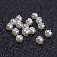 Imitated Pearl Acrylic Beads, Round, Creamy White, 6mm, Hole: 2mm, about 4800pcs/500g(PACR-6D-12)