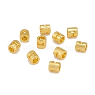 Alloy Hollow Pendant Beads, Barrel with Letter, Matte Gold Color, Letter.I, 6.5x5mm, Hole: 3.5mm(PALLOY-P242-01MG-I)