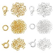 Elite Metal Jewelry Clasps Kits, Including Zinc Alloy Lobster Claw Clasps, Brass Spring Ring Clasps & Jump Rings, Golden & Silver, 320pcs/box(KK-PH0001-54)