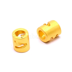 Alloy Letter Beads, Column, Matte Gold Color, Letter.V, 6.5x6mm, Hole: 3mm(PALLOY-WH0081-55V)