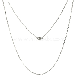 Classic Plain 304 Stainless Steel Mens Womens Cable Chains Necklaces, with Lobster Clasps, Stainless Steel Color, 20 inch(50.8cm), Link: 2x1.5x0.4mm(STAS-S029-02)