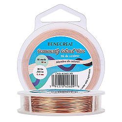 Round Copper Wire for Jewelry Making, Long-Lasting Plated, Raw(Unplated), 26 Gauge, 0.4mm, about 198 Feet(66 yards)/roll(CWIR-BC0002-16B)
