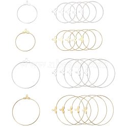 Brass Hoop Earring Findings, Ring, Mixed Color, 64pcs/box(KK-PH0036-14)